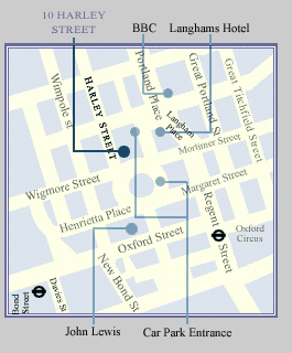Map of Ten Harley Street, London